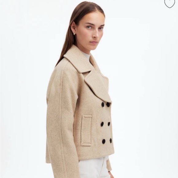 Madewell Oversized-Collar Short Peacoat XS - Picture 3 of 7